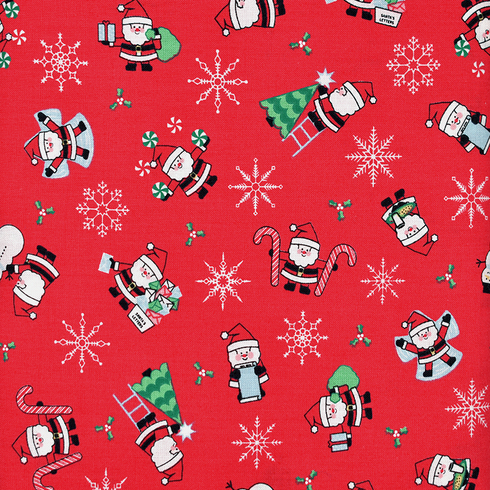 Candy Cane Lane Cotton - Santas Red