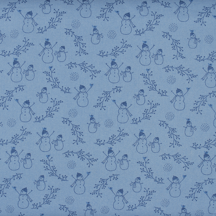 Crystal Lane Cotton - Snowmen Blue